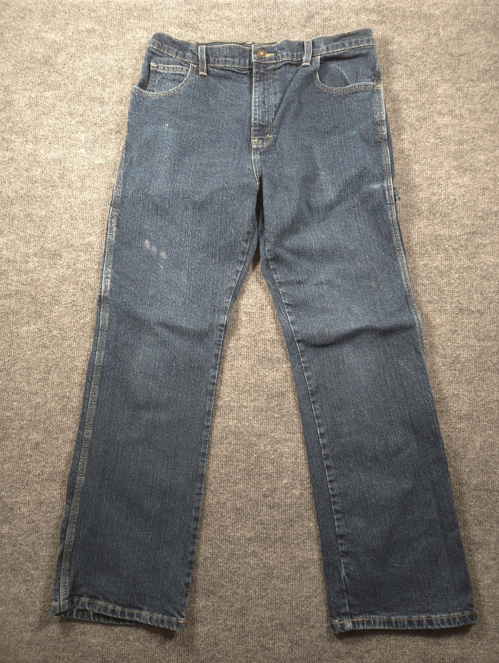 Genuine Dickies Men's 34x30 Blue Carpenter Jeans Stretch Denim‎ Workwear Pants